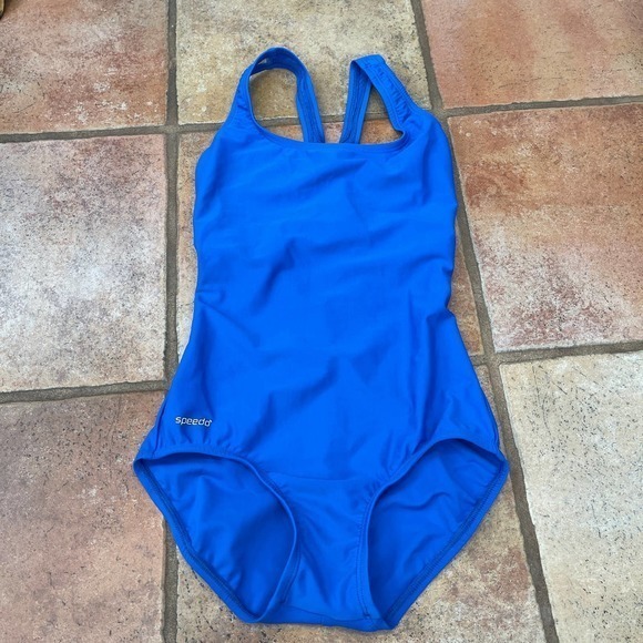SPEEDO ONEPIECE SWIM BLUE SIZE 6 - Picture 1 of 5